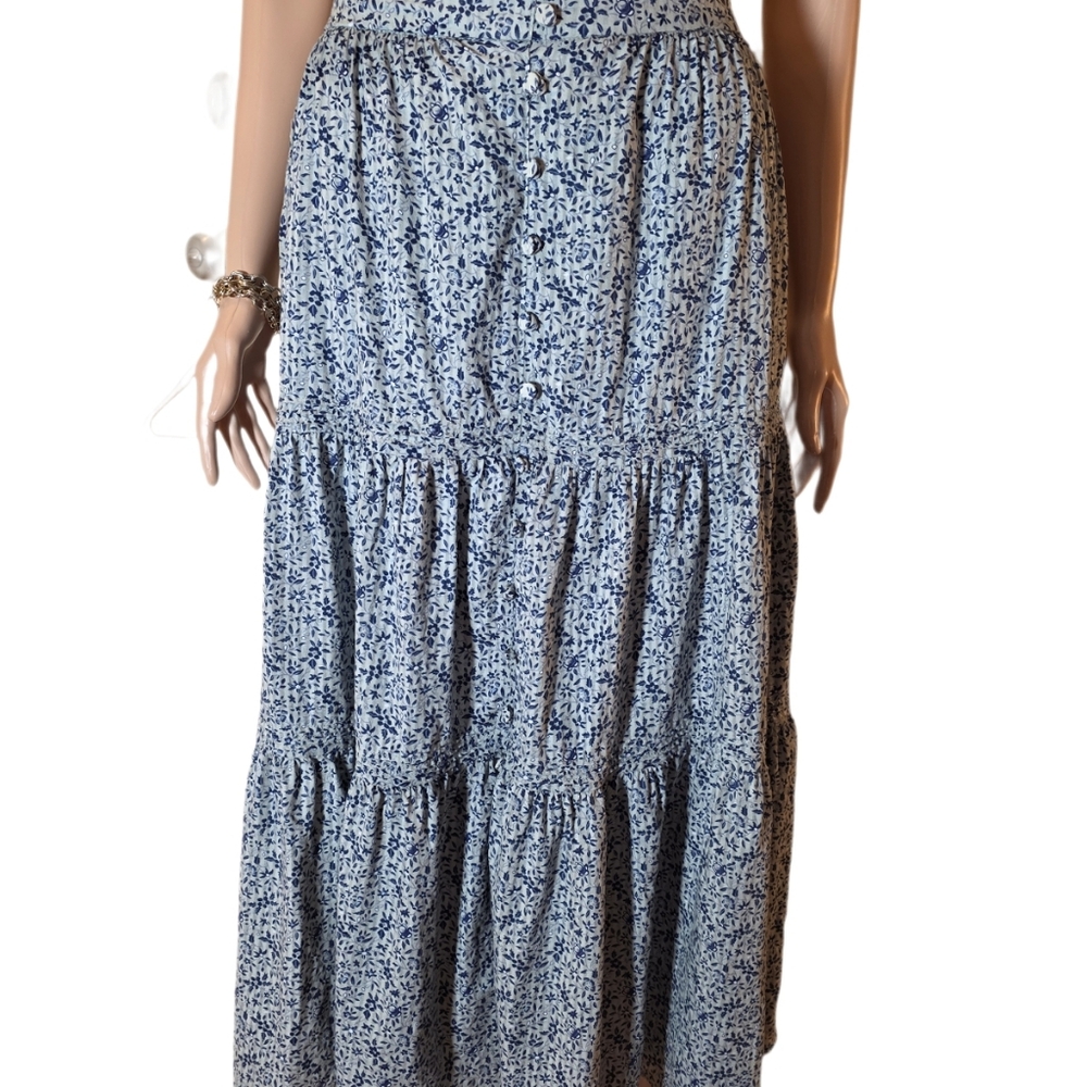 Madewell Button-Front Tiered Maxi Skirt in Florentine Floral SZ Small EUC - Picture 6 of 9